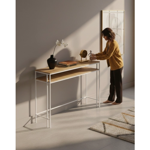 KONSOLA - REGAŁA Z DREWNA LITEGO DĄB OLCHA JESION SKD-375